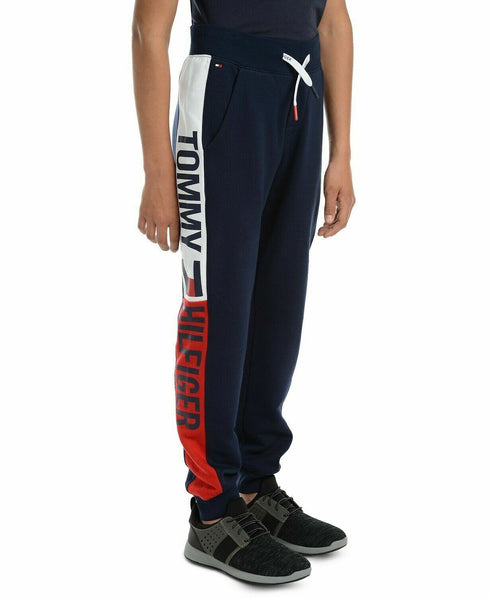 Tommy Hilfiger Big Boys Chaka Logo-Panel Fleece Sweatpants XL (7)