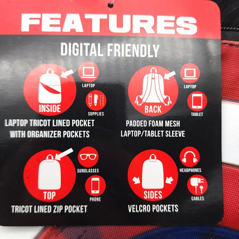 Marvel Captain America Drip Shield Laptop Backpack Black Book Bag