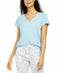 Charter Club Women's Cotton Knit Short Pajama Top T-Shirt Blue Size Small