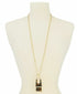Alfani Gold-Tone Tortoise-Look Rectangle Pendant Necklace, 34" + 2" extender