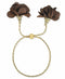 INC Imitation Pearl & Faric Flower Bolo Bracelet Brown
