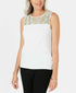 Kasper Embellished-Yoke Sleeveless Top Size Medium