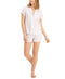 Alfani Womens Printed Notch Collar Pajama Shorts Set Lilac Size XL