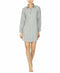 Lauren Ralph Lauren Brushed-Herringbone Sleepshirt Nightgown Gray- S