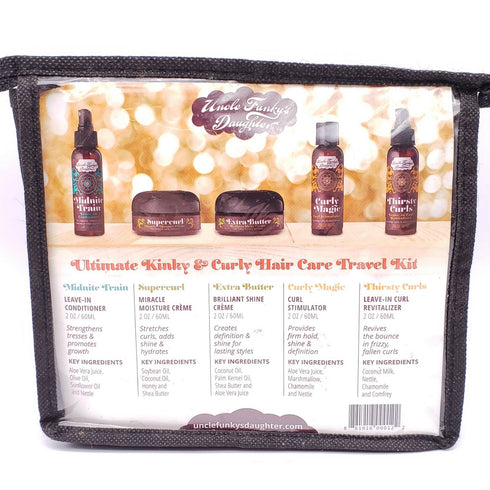 Uncle Funky's Daughter ULTIMATE KINKY CURLY TRAVEL KIT Restores Dry Damaged Hair