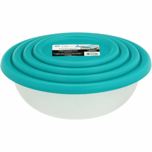 Mainstays Blue Atoll Bowl Set with Lids 8 pc Pack