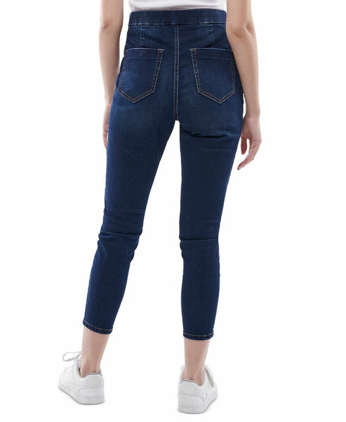 Vanilla Star Juniors' Curvy Ripped Pull-On Skinny Jeans Size Large