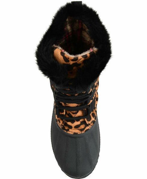 Women's Journee Collection Comfort Foam Powder Winter Boot Leopard Size 10 M