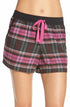 Women's DKNY Sleep Shorts Plaid Size Large - Black