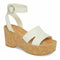 Dolce Vita Linda Cork Wedge Platform Sandals White Casual Size 8 M