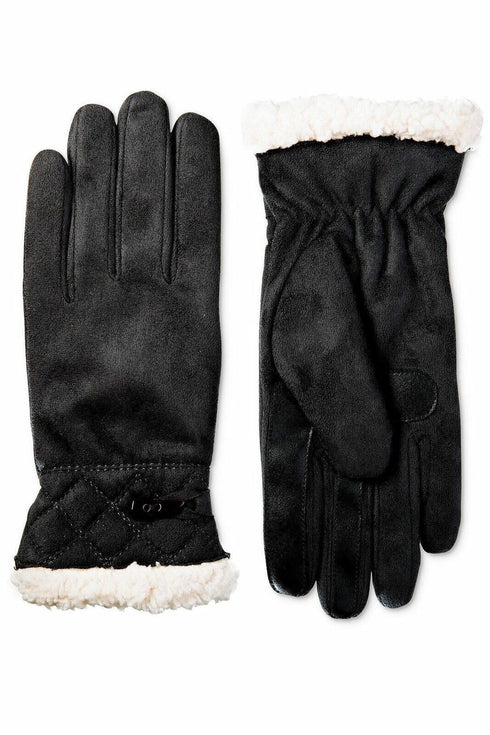 Isotoner Women's smartDRI® Microsuede Touchscreen Gloves Black Size S/M