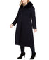 FORECASTER OF BOSTON Womens Black Faux Fur Pocketed Maxi Coat Plus Size: 18W