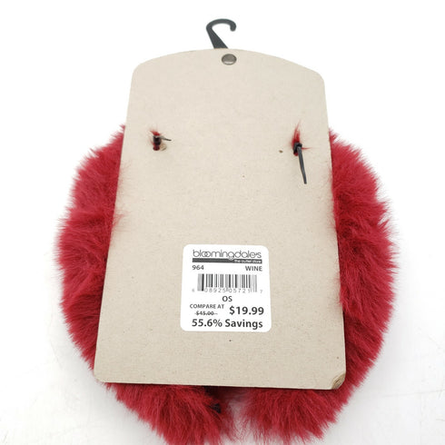 Surell Faux Fur Wine Color Head Band - New