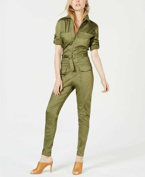 TENZ CVLT Corset Zip Jumpsuit Olive Green Size Medium