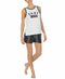 DKNY Tank Top & Boxer Shorts Pajama Set White and Black Size Small