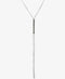Lucky Brand Silver-Tone Pavé Bar Lariat Necklace, 25" + 2" extender