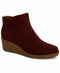 Style & Co Jarodd Crepe Wedge Booties Wine Size 6.5M
