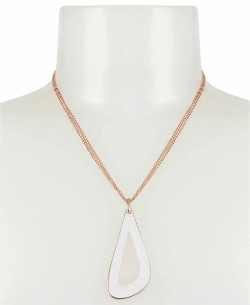 Robert Lee Morris Soho Rose Gold-Tone Patina Sculptural Open Pendant Necklace