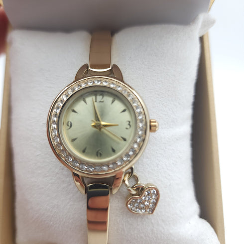 CHARTER CLUB Women's Heart Charm Bangle Bracelet Watch 26mm