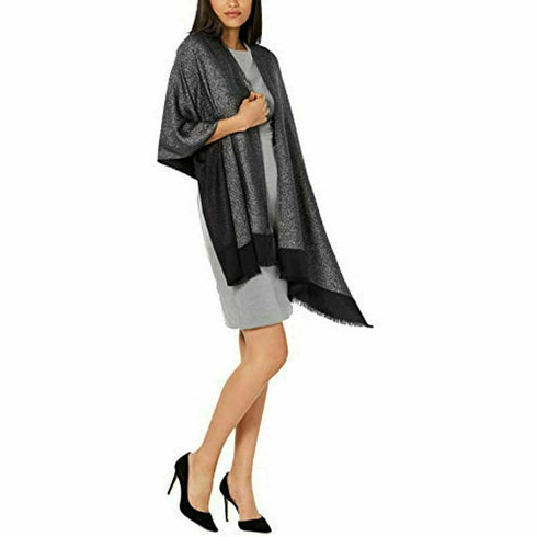INC International Concepts Reversible Shine Wrap Black One Size