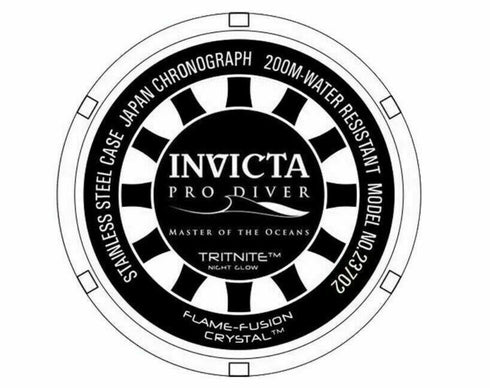 Invicta Men's Pro-Diver 23702 Black/Gold Tone 50MM Case Chronograph Watch W CASE
