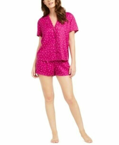 Jenni 2-Pc. Printed Top & Shorts Pajama Set Ditsy Stars Size Medium