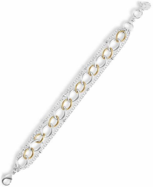 Lucky Brand Two-Tone Triple-Row Link Bracelet
