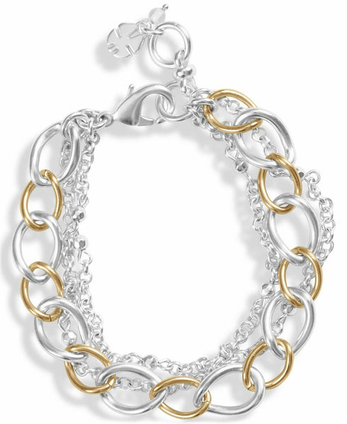 Lucky Brand Two-Tone Triple-Row Link Bracelet
