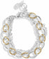 Lucky Brand Two-Tone Triple-Row Link Bracelet