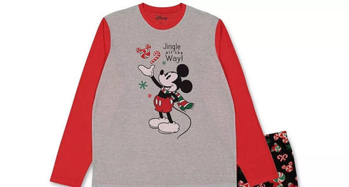 Briefly Stated Mens Matching Mickey Mouse Family Pajama Top Small