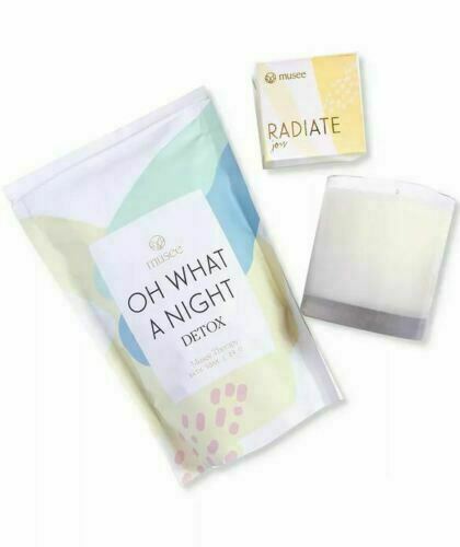 Musee 3 Piece Set Bath Soak Scented Candle Soap Detox Mood Boost Energizing