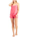 INC INTERNATIONAL CONCEPTS Lace-Trim Cami & Shorts Sleep Set Pink Large