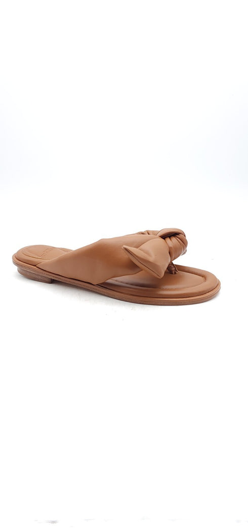 Alexandre Birman Women's Knotted Slip-On Sandals Brown Size 5