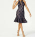 Nightway Women's Halter-Neck Lace Sheath Dress Blue Size 4 MSRP $110