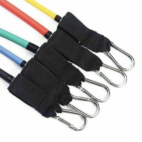 Colossal 11 Piece Resistance Band Set Yoga Pilates Abs Workout Fitness Tube Band