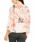 Alfani Top Crew Neck Long Sleeve Pink Printed Blouse Women Size Small
