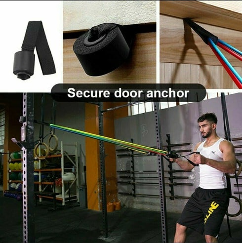 Colossal 11 Piece Resistance Band Set Yoga Pilates Abs Workout Fitness Tube Band