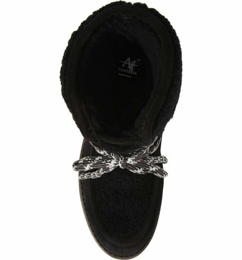 Aquatalia Wynter Water Resistant Genuine Shearling Boot Black Size 10 Msrp $595
