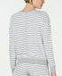 Alfani Ultra Soft Crewneck Pajama Top, Varsity Stripe, Size S