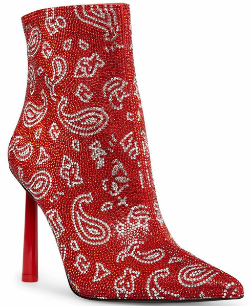 Steve Madden Women's Robyn Rhinestone Booties Red Size 6.5M