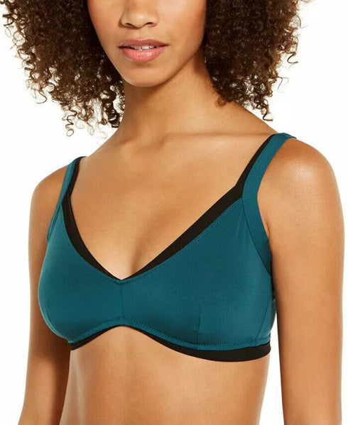 Inc International Conepts Women's Colorblocked Triangle Bralette Green- S