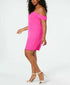 City Studios Trendy Plus Size Asymmetrical Pink Scuba Dress Size 14W