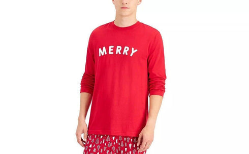 Family Pajamas Mens Merry Pajama Top Small