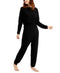 JENNI Knit One Piece Pajama Jumpsuit Black Size XS