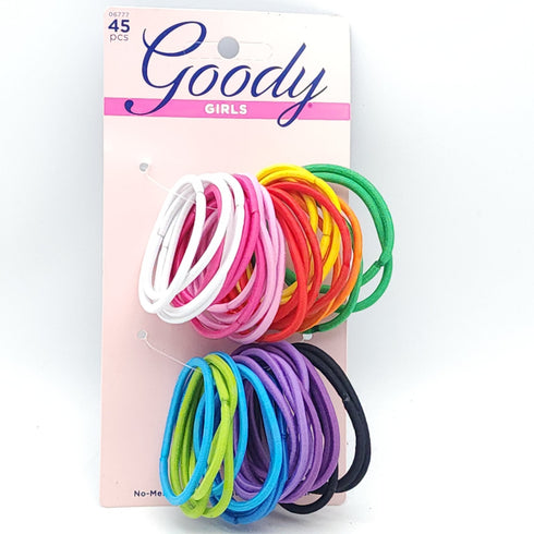 Goody Girls Ouchless Braided Elastics, 4 mm, Assorted colors (45 Count) New