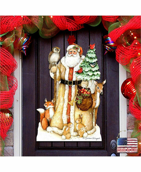 Designocracy by Susan Winget Ivory Santa Outdoor Wall and Door Decor 24" x 18"