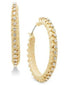INC Gold-Tone Crystal Raffia-Look Medium Hoop Earrings