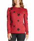 BCX Juniors' Puffed-Shoulder Star-Print Sweater Size XS