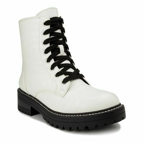 Sugar Women's Kaedy Combat Boots White Size 9.5M