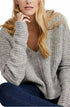 Free People - Light Grey Moonbeam V Neck Sweater Size Small